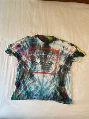 Budweiser Tie-Dye Graphic Tee - Blue, Green, Purple, Yellow, Red